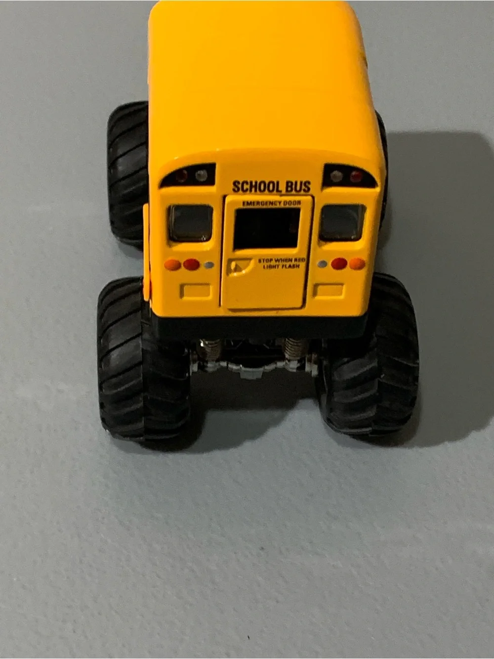 Yellow Monster School Bus Pull-Back Toy by